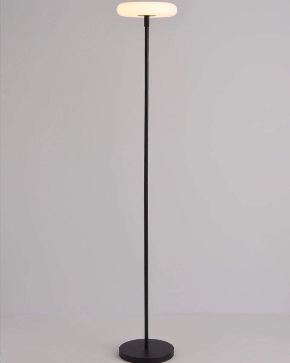 Close-up of En Column showcasing minimalist Japandi design with 3000K warm glow
