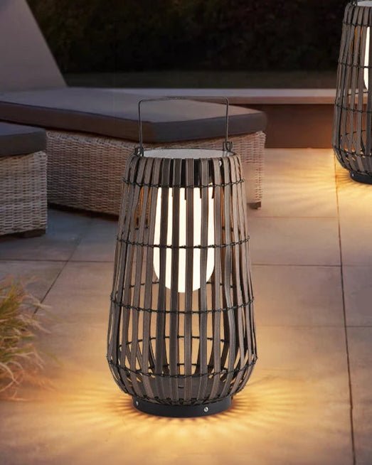 Shibui Lantern casting a warm glow in a serene garden setting