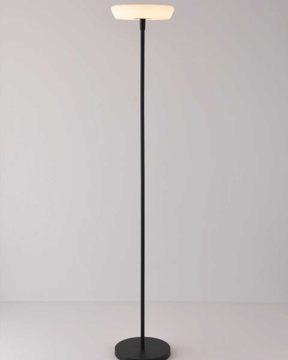Close-up of En Column showcasing minimalist Japandi design with 3000K warm glow