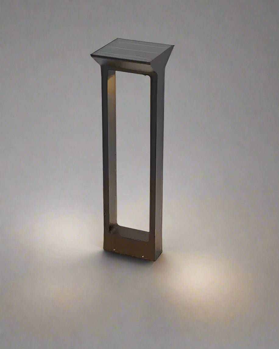 Close-up of Torii Column showcasing minimalist Japandi design with 3000K warm glow