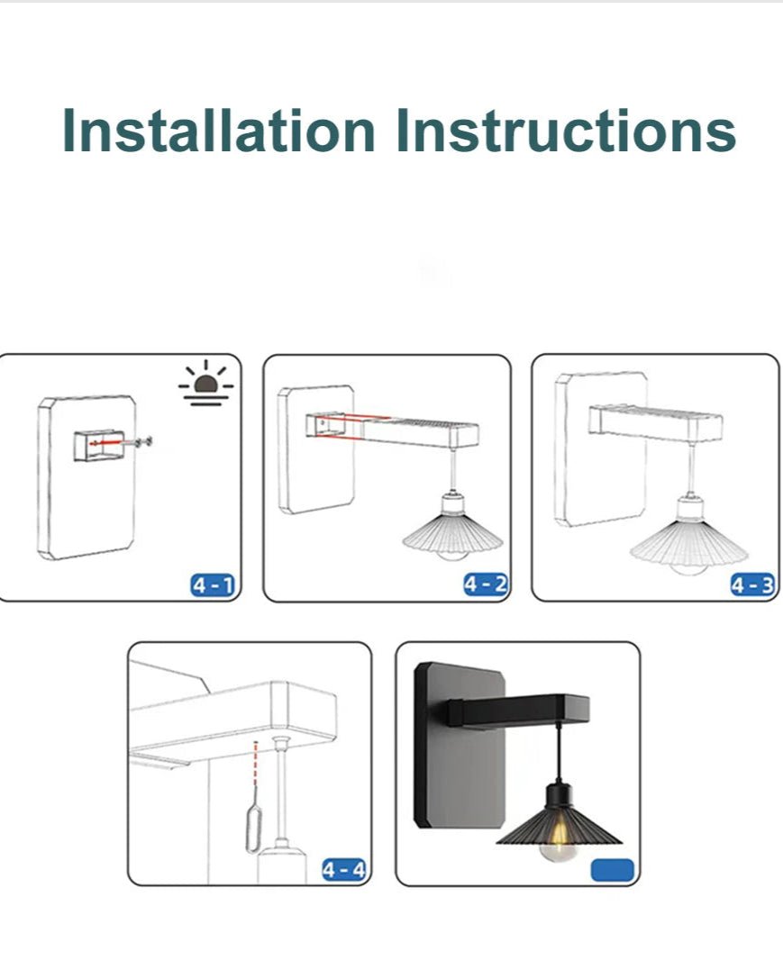 Kasa Wall Light showing installation and operation instructions for easy use