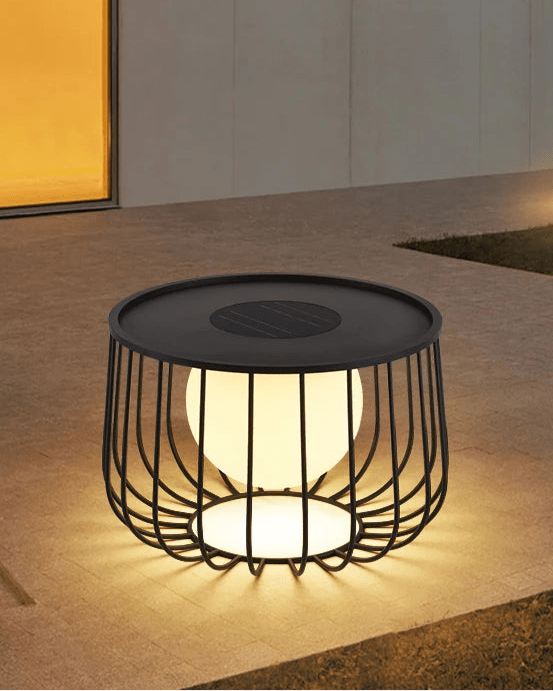 Tsobo table light illuminating an outdoor or indoor space with serene ambiance