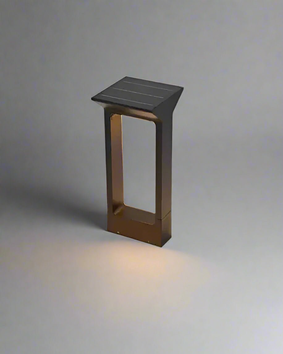 Close-up of Torii Column showcasing minimalist Japandi design with 3000K warm glow