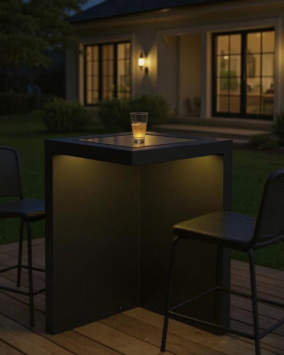 Shikaku table light illuminating an outdoor or indoor space with serene ambiance